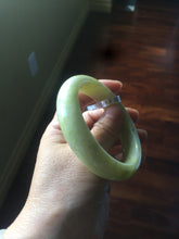 Load image into Gallery viewer, 58.3mm 100% Natural yellow/white lantian Jade (Xiu jade)(Serpentine) bangle J86-1