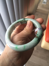 Load image into Gallery viewer, 59.2mm Certified Type A 100% Natural green/white Jadeite Jade bangle L7-7536