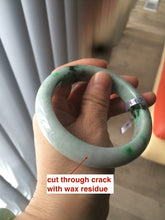 Load image into Gallery viewer, 59.2mm Certified Type A 100% Natural green/white Jadeite Jade bangle L7-7536
