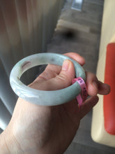 Load image into Gallery viewer, 56.4mm Certified Jadeite Jade bangle Type A 100% Natural icy green W25-0780