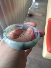 Load image into Gallery viewer, Certified 52.2mm 100% natural Type A green/white jadeite jade bangle W16-3889