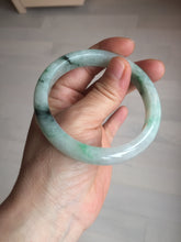 Load image into Gallery viewer, 56.5mm Certificated sunny green/dark green/white jadeite jade bangle BK120-8240
