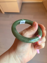 Load image into Gallery viewer, 57.4mm 100% natural certified dark green/gray Hetian nephrite jade bangle HF69-6454
