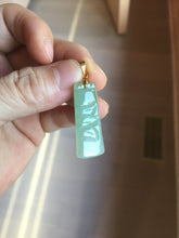 Load image into Gallery viewer, 100% Natural type A icy watery light green Jadeite Jade bamboo pendant PC124-1

