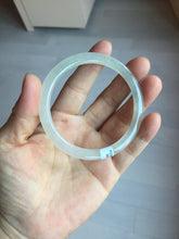 Load image into Gallery viewer, 57mm certified 100% natural type A icy watery white beige flat jadeite bangle PD25-5814
