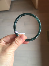 Load image into Gallery viewer, 61mm Certified Type A 100% Natural dark green/blue/gray Guatemala slim round cut Jadeite bangle BP199-5515
