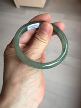 Load image into Gallery viewer, 50mm Type A 100% Natural dark green/gray oval Jadeite Jade bangle BL118-9426
