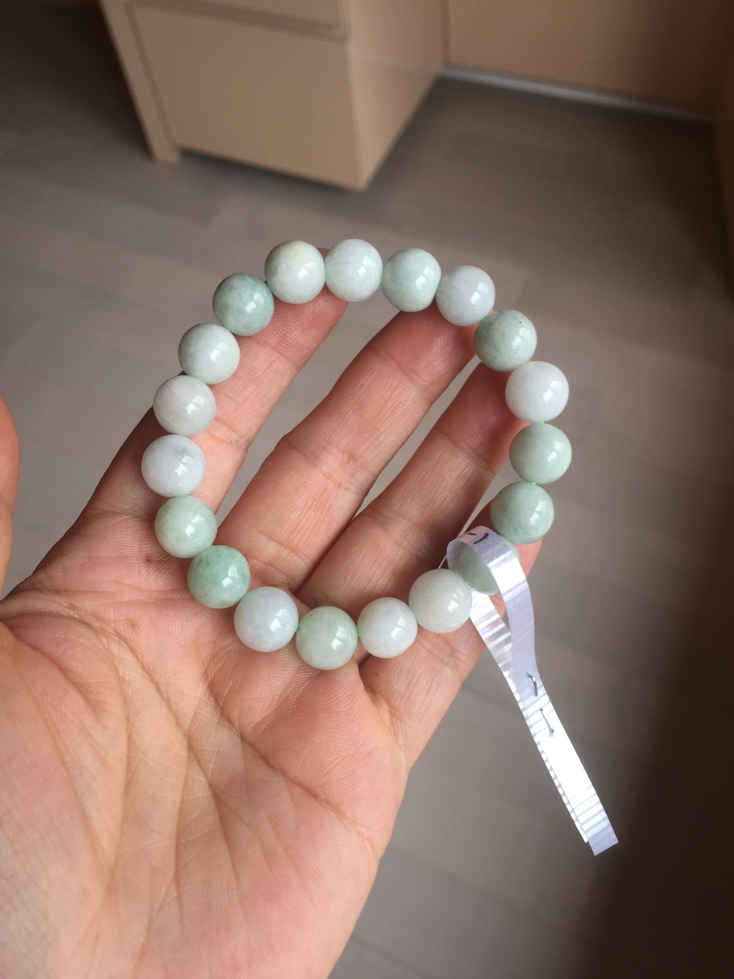 10mm 100% natural type A green yellow white jadeite jade beads bracelet group PB152