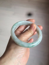 Load image into Gallery viewer, 57.5mm certified 100% natural type A light green/white jadeite jade bangle Q122-0037
