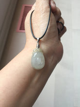 Load image into Gallery viewer, 100% Natural type A icy watery light green/clear Jadeite Jade seashell (福贝)  pendant F149
