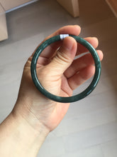 Load image into Gallery viewer, 59.5mm Certified Type A 100% Natural dark green/blue/gray Guatemala slim round cut Jadeite bangle PA151-8849
