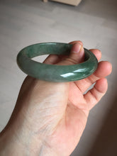 Load image into Gallery viewer, 57.5mm Certified 100% natural Type A icy watery oily dark green/gray(老油青) jadeite jade bangle PB160-0372
