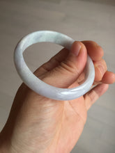 Load image into Gallery viewer, 53mm 100% natural light green purple white oval jadeite jade bangle BF128
