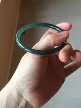 Load image into Gallery viewer, 59.8mm Certified Type A 100% Natural dark green/blue/gray Guatemala slim round cut Jadeite bangle PD174-2486
