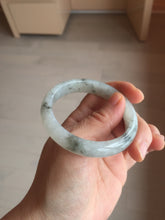 Load image into Gallery viewer, 51.5mm certified Type A 100% Natural icy watery light green black white Chinese ink painting(水墨) Jadeite Jade bangle BS66-7416
