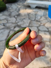 Load image into Gallery viewer, 60.2mm certified 100% Natural dark green/black round cut nephrite Jade(碧玉)  bangle HN14-0140

