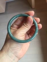 Load image into Gallery viewer, 55mm Certified Type A 100% Natural dark green/blue/gray Guatemala slim round cut Jadeite bangle PA148-8855

