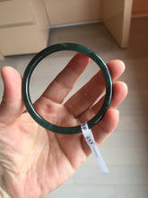 Load image into Gallery viewer, 59.5mm Certified Type A 100% Natural dark green/blue/gray Guatemala slim round cut Jadeite bangle BP200-5524
