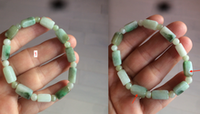 Load image into Gallery viewer, 100% natural type A  green/brown/yellow jadeite jade beads bracelet W105
