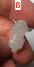 Load image into Gallery viewer, 100% natural type A icy watery extra small jadeite jade green/white 3D PiXiu(貔貅) pendant BG10
