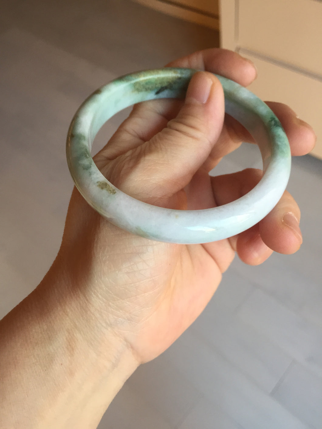 60mm certificated Type A 100% Natural dark green/brown/purple/black Jadeite Jade bangle BG238-3280