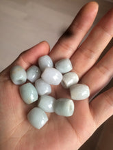 Load image into Gallery viewer, 12mm Type A 100% Natural white/light green/purple olive shape Jadeite Jade LuluTong (Every road is smooth) beads AX23 (Add on item)
