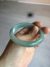 Load image into Gallery viewer, 50.5mm Certified Type A 100% Natural dark green/gray oval Jadeite Jade bangle AT93-2862
