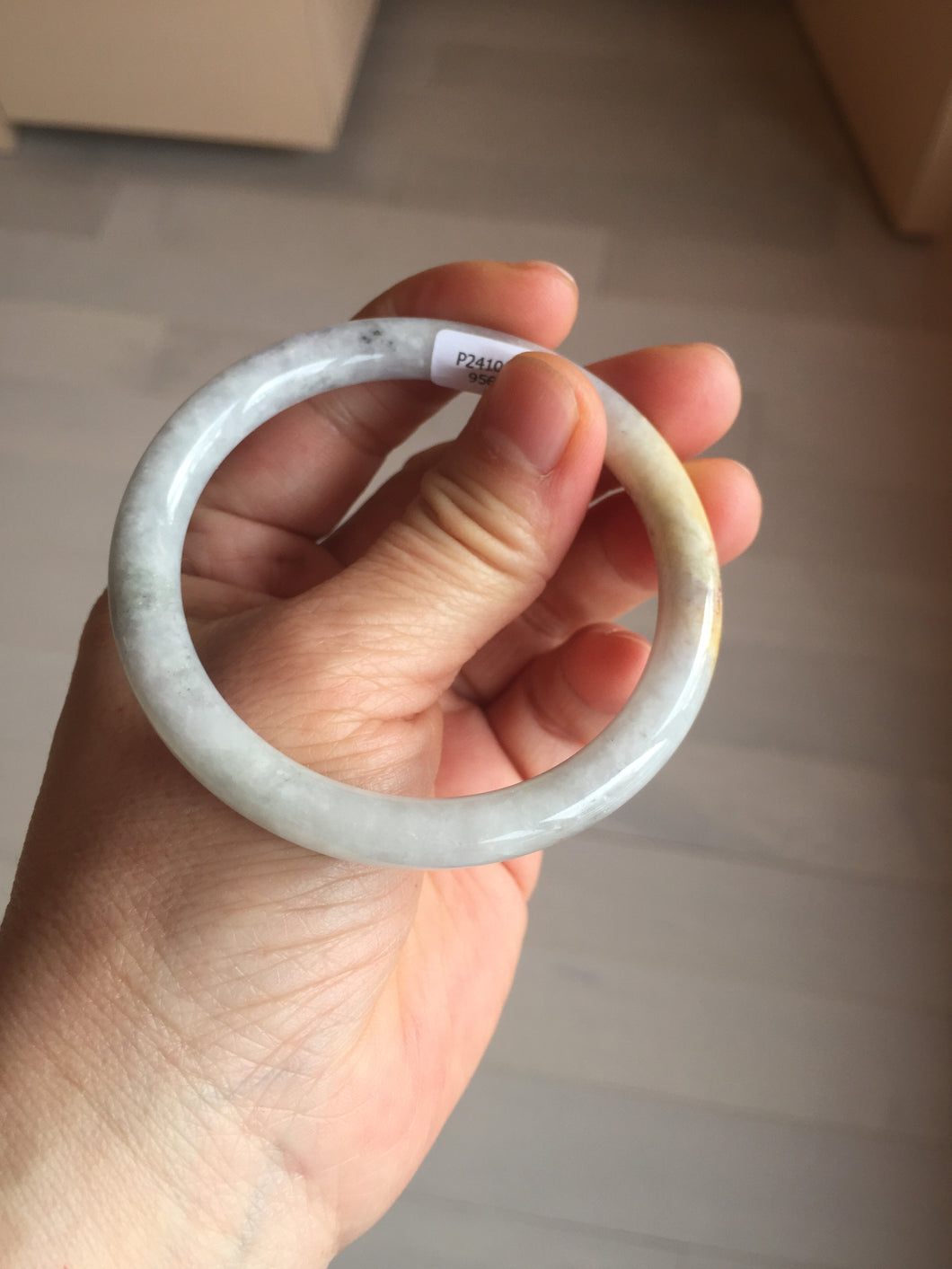 54mm certified 100% natural Type A light yellow/white/purple/black(Wuji) round cut jadeite jade bangle BS9-9567