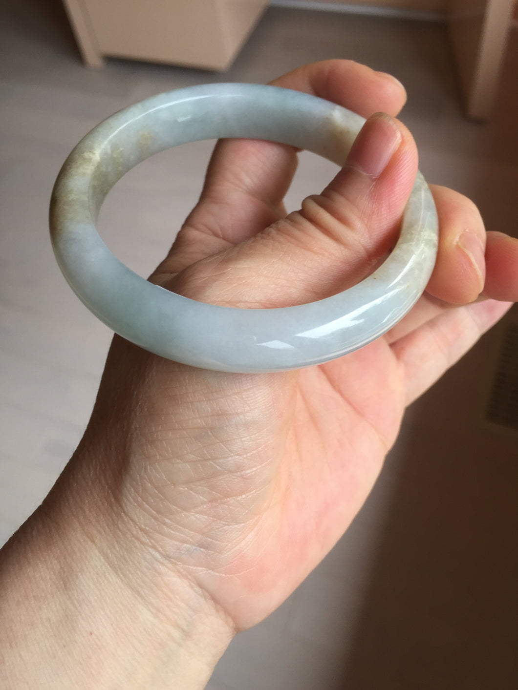 59mm Certified Type A 100% Natural icy watery blue green brown Jadeite Jade bangle H157-70322