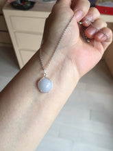 Load image into Gallery viewer, 12.3mm 100% natural type A light purple white Jadeite Jade simple is the best series pendant PB131
