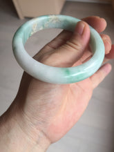 Load image into Gallery viewer, 57mm certified 100% natural type A sunny green/white jadeite jade bangle BN100-7706
