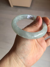 Load image into Gallery viewer, 54.5mm 100% natural type A icy watery light green/brown/black seaweed jadeite jade bangle Y154-5248
