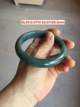 Load image into Gallery viewer, 59-62mm Certified type A 100% Natural dark green/blue/black/gray Guatemala Jadeite bangle group GL35
