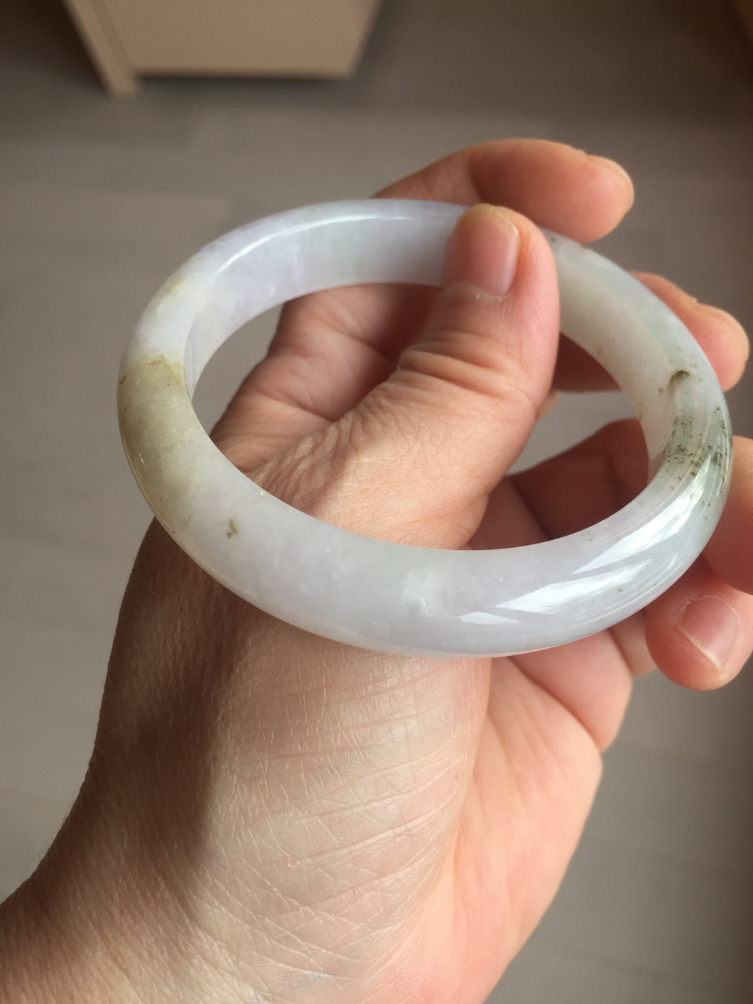 55mm certified 100% natural type A white/green/black/purple jadeite jade bangle AU42-8152