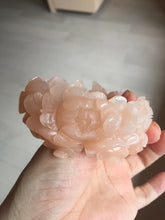 Load image into Gallery viewer, 57mm 100% natural pink carved Peony and money jars Quartzite (Shetaicui jade) bangle SY101
