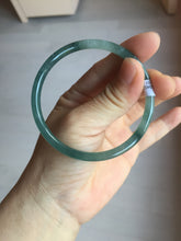 Load image into Gallery viewer, 57.4mm Certified Type A 100% Natural icy watery spring-water green/blue/gray Guatemala slim round cut Jadeite bangle PA101-5537
