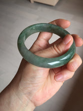 Load image into Gallery viewer, 57.5mm Certified 100% natural Type A icy watery oily dark green/gray(老油青) jadeite jade bangle PB160-0372
