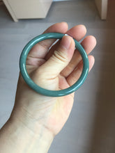 Load image into Gallery viewer, 57mm Certified Type A 100% Natural dark green/blue/gray Guatemala slim round cut Jadeite bangle PA84-1030

