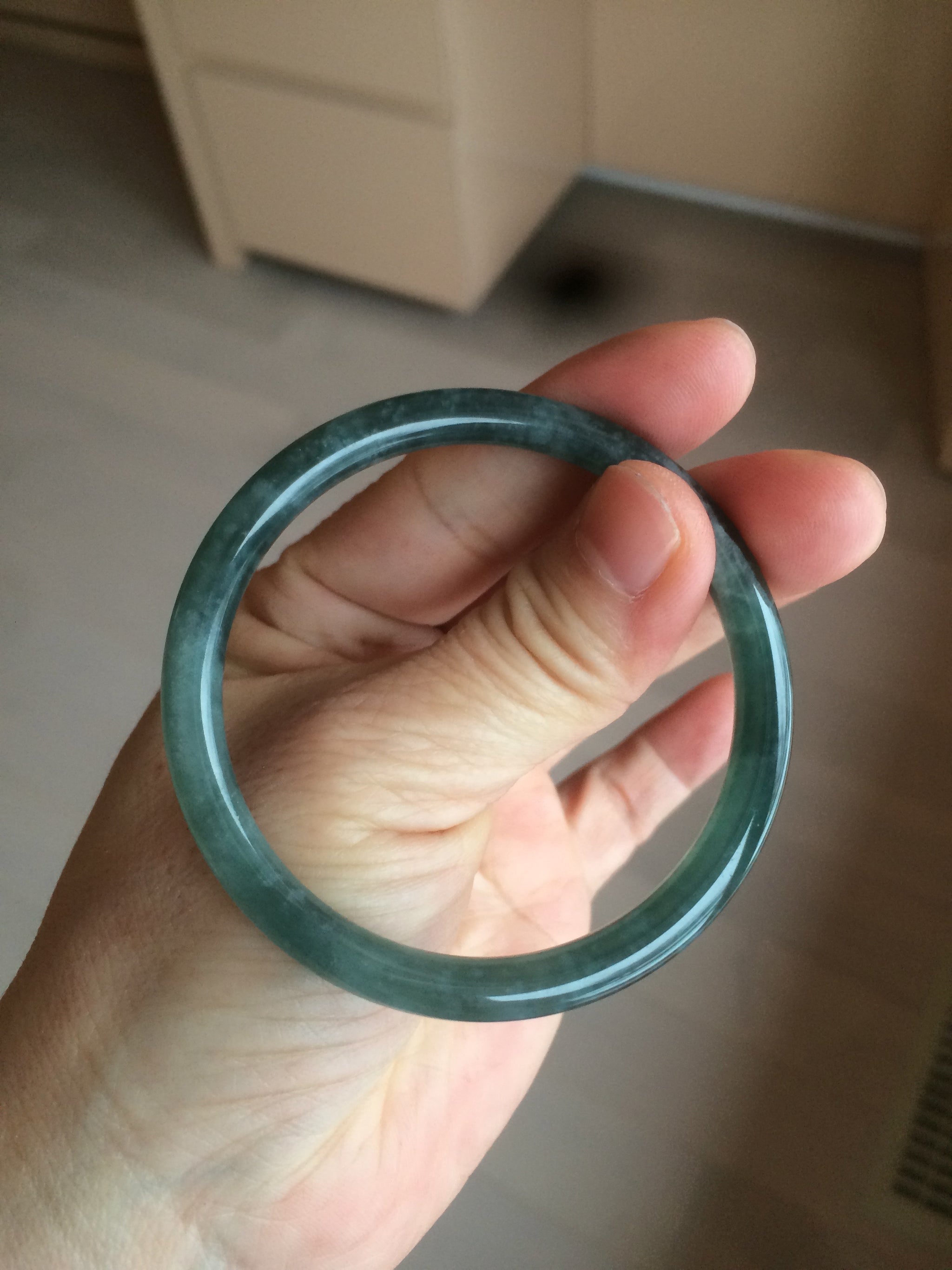 Jade bangle-untreat Type A popular 52mm