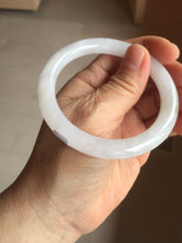 Load image into Gallery viewer, 54.5mm certified 100% natural Type A icy watery light green/white round cut jadeite jade bangle PB103-(4324)
