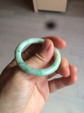 Load image into Gallery viewer, 35-38mm Type A 100% Natural sunny green/white Jadeite Jade kids bangle /scarf button group BF100
