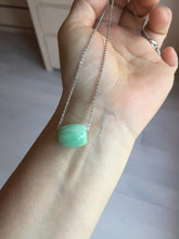 Load image into Gallery viewer, 13.5/12.5mm Type A 100% Natural light apple green/sunny green Jadeite Jade LuluTong (Every road is smooth) olive shape pendant group PA136
