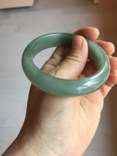 Load image into Gallery viewer, 56.8mm Certified 100% natural Type A oily dark green/ gray (老油青) jadeite jade bangle PD114
