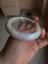 Load image into Gallery viewer, Reserved! Please don&#39;t order. Thanks. 55.5mm Certified 100% natural Type A sunny green/purple/yellow (FU LU SHOU) jadeite jade bangle AM74-5349
