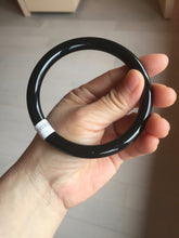 Load image into Gallery viewer, 65mm 100% Natural dark green/black meteorite Stellar Night sky round cut nephrite bangle HF102-8250

