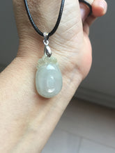 Load image into Gallery viewer, 100% Natural type A icy watery light green/clear Jadeite Jade seashell (福贝)  pendant F149
