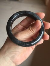 Load image into Gallery viewer, 52.5mm certified Type A 100% Natural yellow black(WuJi) black Jadeite Jade bangle PB105-3090
