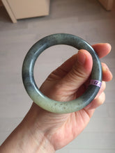 Load image into Gallery viewer, 56mm Certified 100% Natural black/gray sesame paste 芝麻糊 青花 round cut nephrite Jade bangle HHE106-5498
