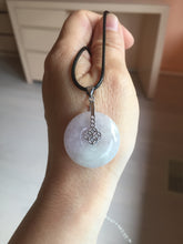 Load image into Gallery viewer, 23-26mm Type A 100% Natural light purple green yellow white Jadeite Jade Safety Guardian Button donuts Pendant group BP65
