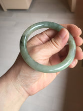 Load image into Gallery viewer, 54.3mm Certified type A 100% Natural green dark green floating seaweed round cut Jadeite bangle PC139-6618
